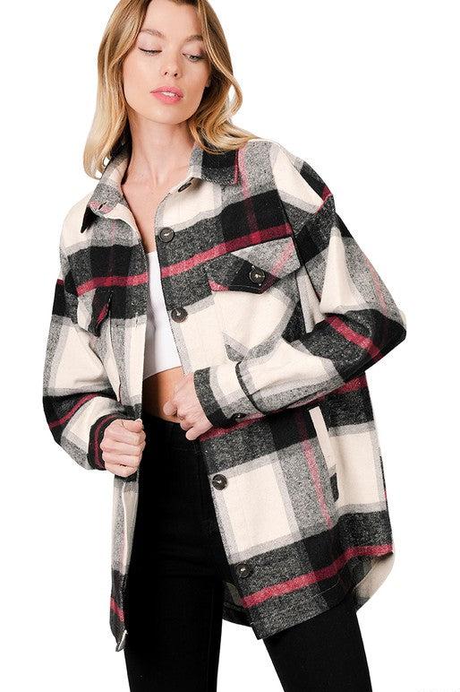 Oversized Bold Plaid Shacket