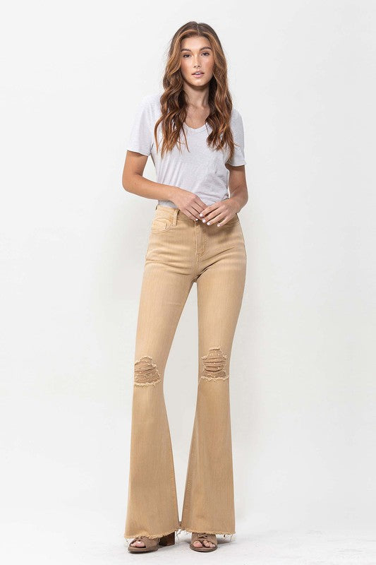 VERVET by Flying Monkey Dew Drop High Rise Flare Jeans