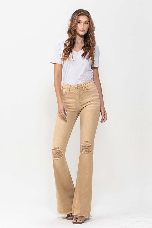 VERVET by Flying Monkey Dew Drop High Rise Flare Jeans