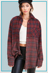 Kayla Two Tone Vintage Wash Flannel Shirt - Multiple Colors