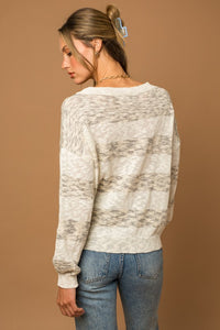 Multi Striped Lightweight Knit Sweater Top