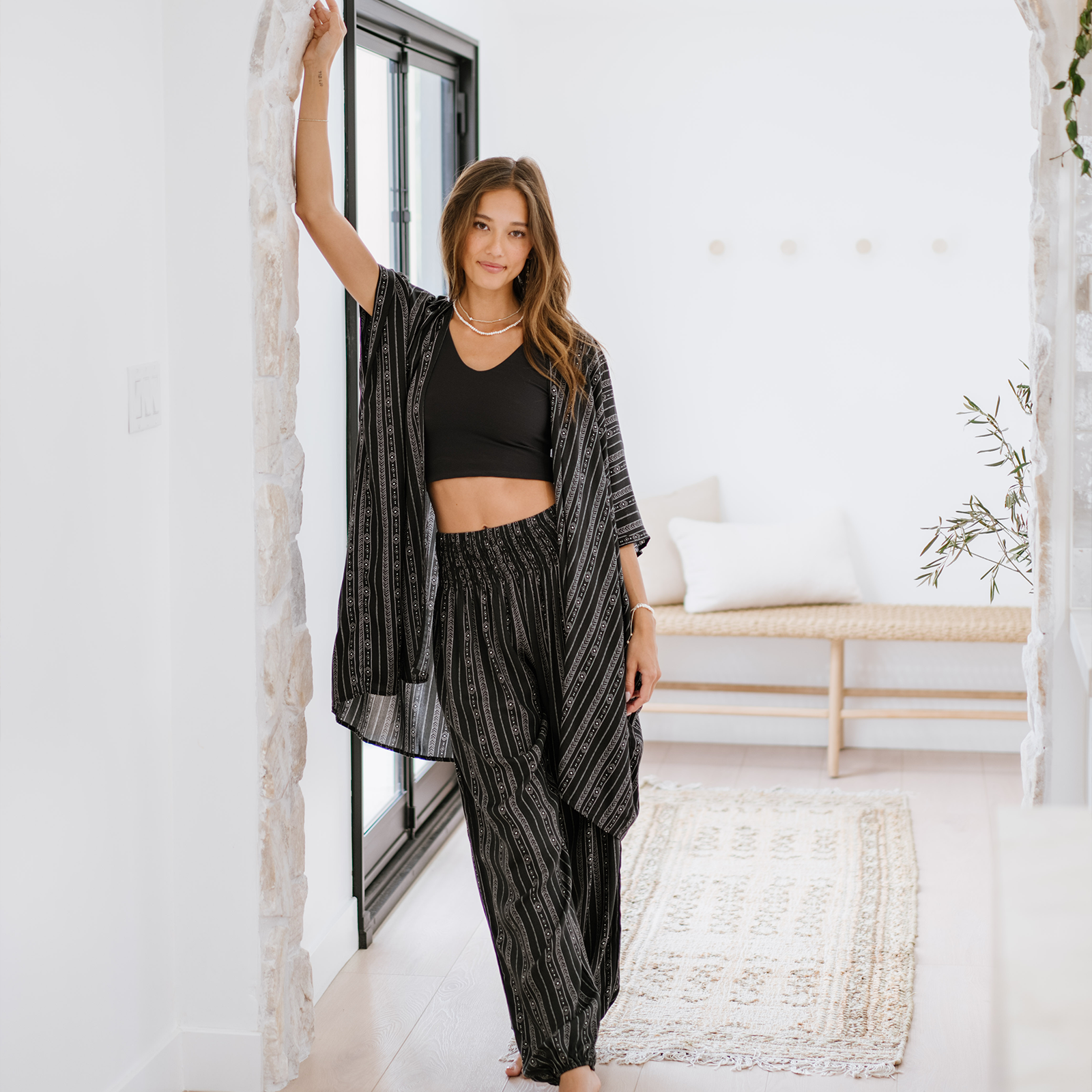 Lotus and Luna Akha Print Harem Pants