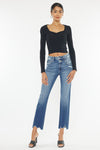 Kancan High Rise Double Button Slim Straight Jeans