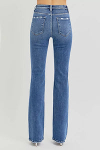 Risen High Rise Straight Jeans