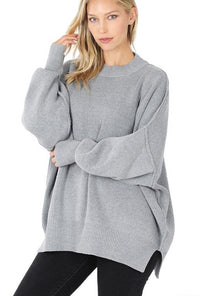 Slouchy Side Slit Oversized Sweater