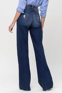 Flying Monkey High Rise Distressed Wide Leg Jeans