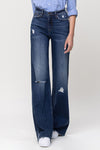 Flying Monkey High Rise Distressed Wide Leg Jeans