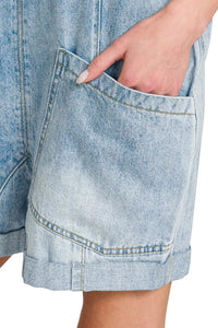 Zenana Denim Short Overalls