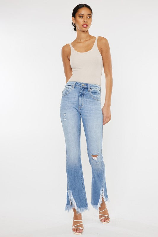 Kancan High Rise Twisted Hem Bootcut Jeans