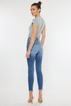 Kancan High Rise Distressed Fray Hem Skinny Jeans