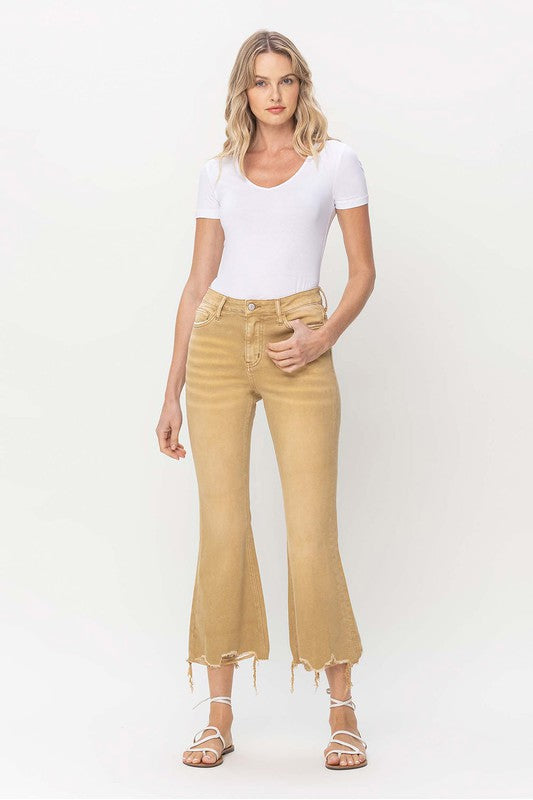 VERVET by Flying Monkey Croissant High Rise Crop Flare Jeans