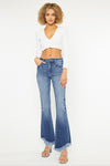 Kancan High Rise Frayed Hem Bootcut Jeans