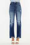 Kancan High Rise Distressed Slim Straight Jeans