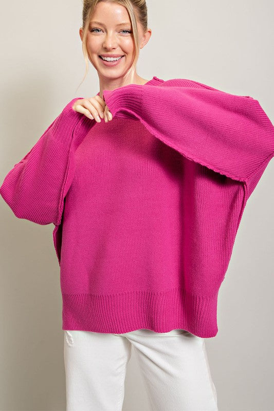 Siobhan Side Slit Ribbed Sweater