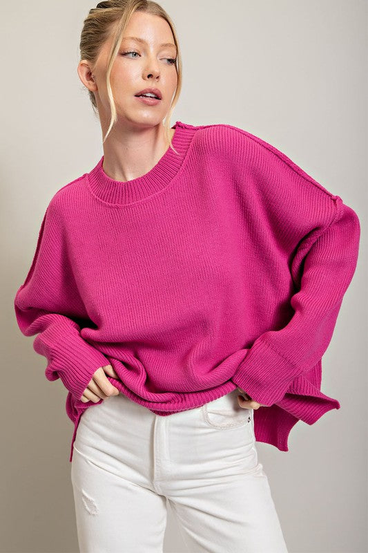 Siobhan Side Slit Ribbed Sweater