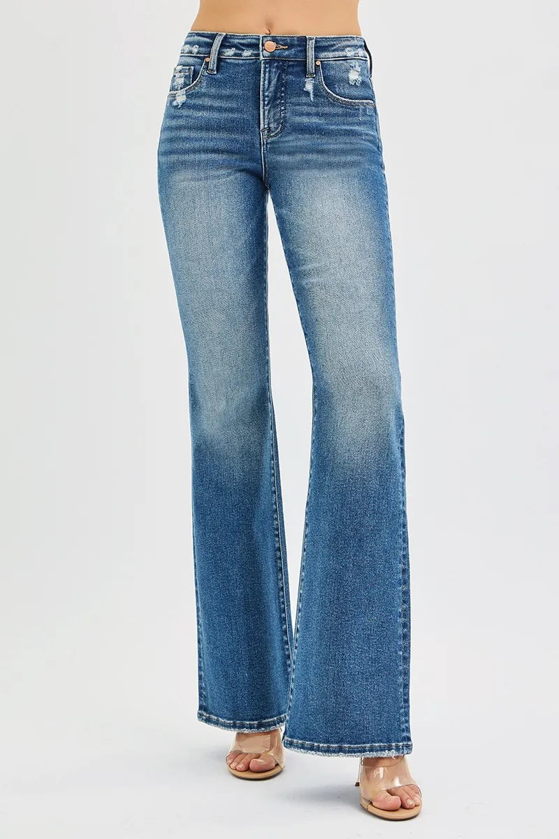 Risen High Rise Tummy Control Flare Jeans