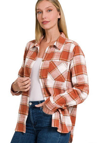 Autumn Breeze Cotton Plaid Button Down Shirt - Multiple Colors