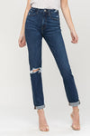 Vervet by Flying Monkey Distressed Roll Up Relaxed Fit Jeans