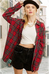 Avril Ribbon Plaid Button Down Shirt