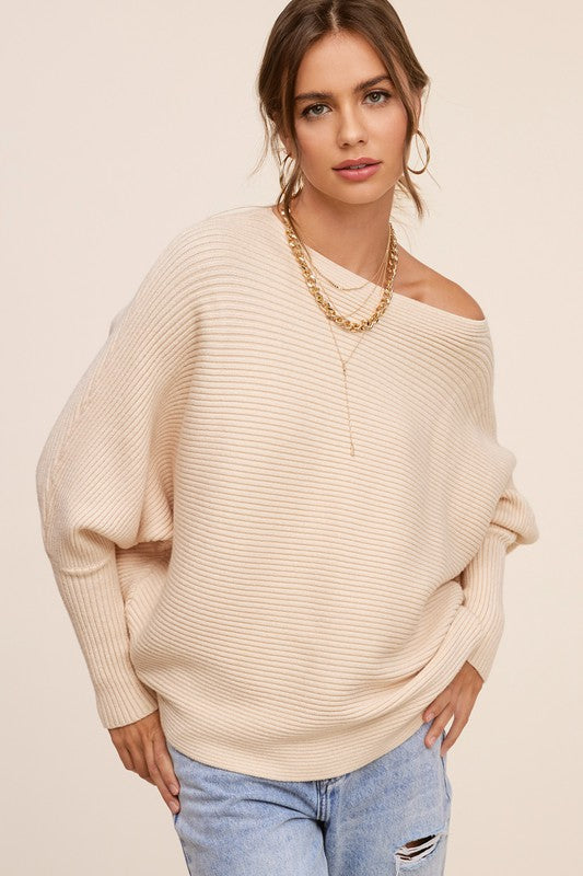 Mae Ribbed Boatneck Sweater