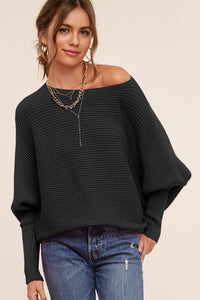 Mae Ribbed Boatneck Sweater