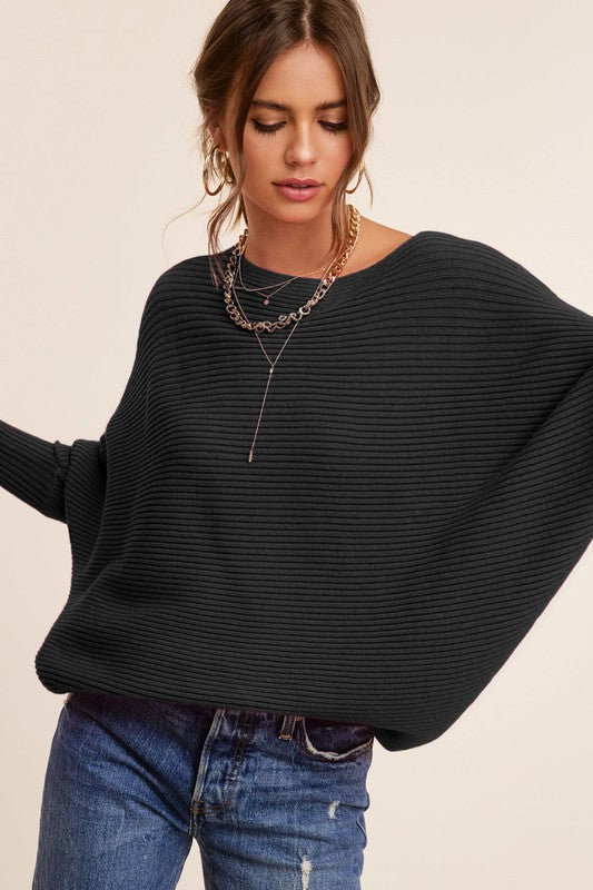 Mae Ribbed Boatneck Sweater