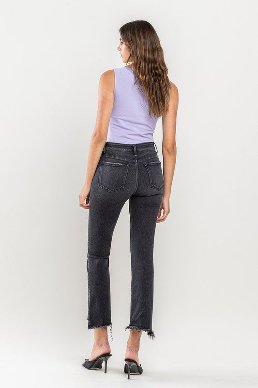 VERVET High Rise Vintage Black Step Hem Crop Flare Jeans – Lilac East