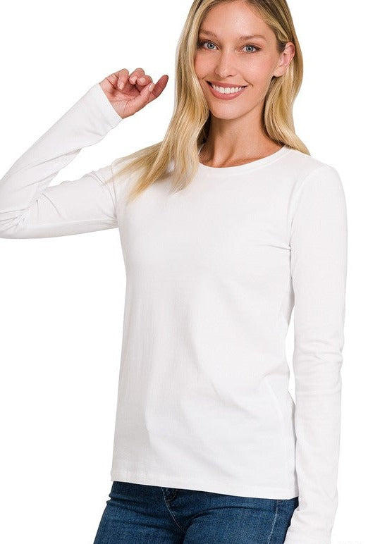 Let's Layer Cotton Crew Neck Long Sleeve T-Shirt