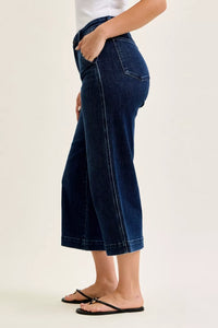 Judy Blue High Rise Cropped Wide Leg Trouser Jeans