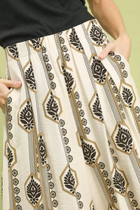Geometric Print Wide Leg Pants