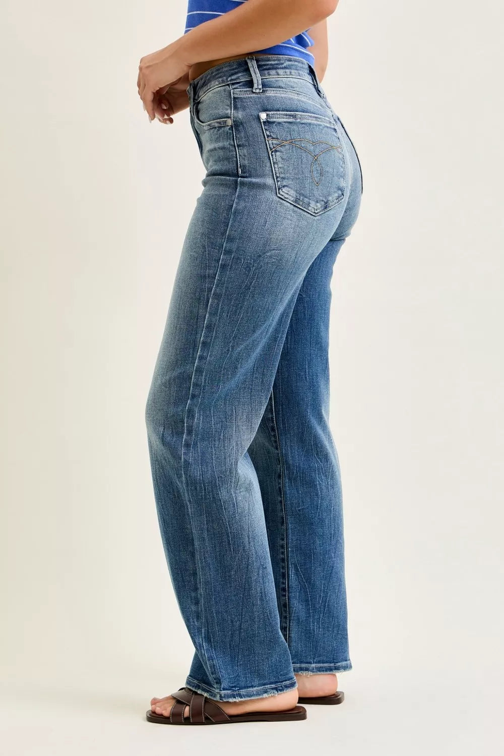 Judy Blue Mid Rise 90's Straight Jeans 82719