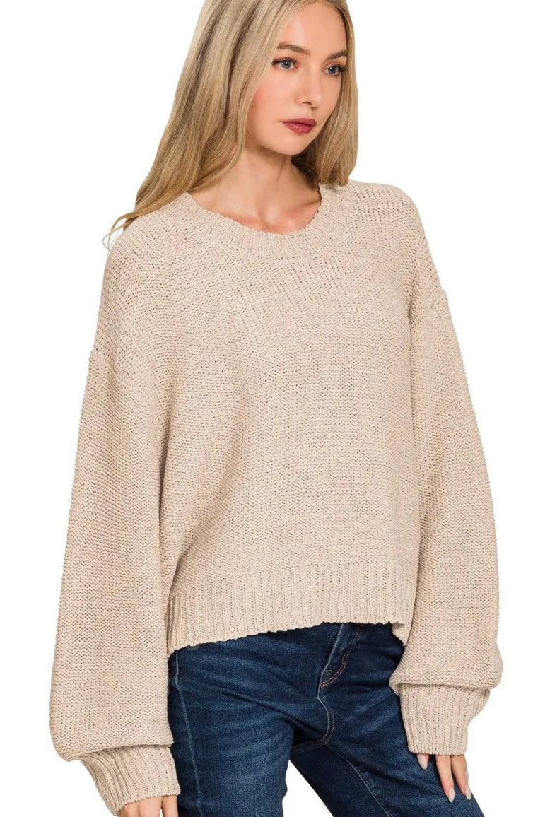 Oversized Balloon Sleeve Sweater