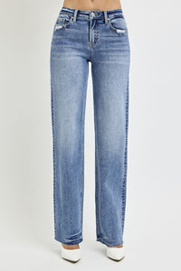 RISEN High Rise Straight Leg Baggy Jeans