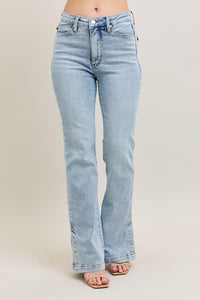 Judy Blue High Rise Vintage Wash Side Slit Bootcut Jeans