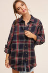 Avril Ribbon Plaid Button Down Shirt