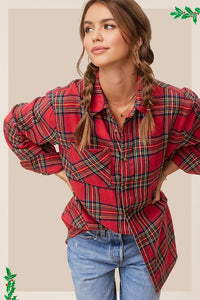 Avril Ribbon Plaid Button Down Shirt