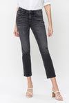 Flying Monkey Vintage Black Mid Rise Crop Slim Straight Jeans