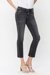 Flying Monkey Vintage Black Mid Rise Crop Slim Straight Jeans