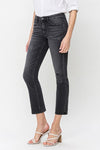 Flying Monkey Vintage Black Mid Rise Crop Slim Straight Jeans