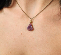 Amethyst Slab Pendant Necklace