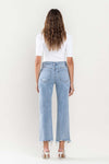 VERVET High Rise Cropped Distressed Hem Relaxed Fit Jeans