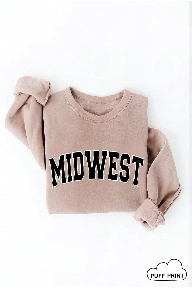 Midwest Puff Print Graphic Fleece Sweatshirt