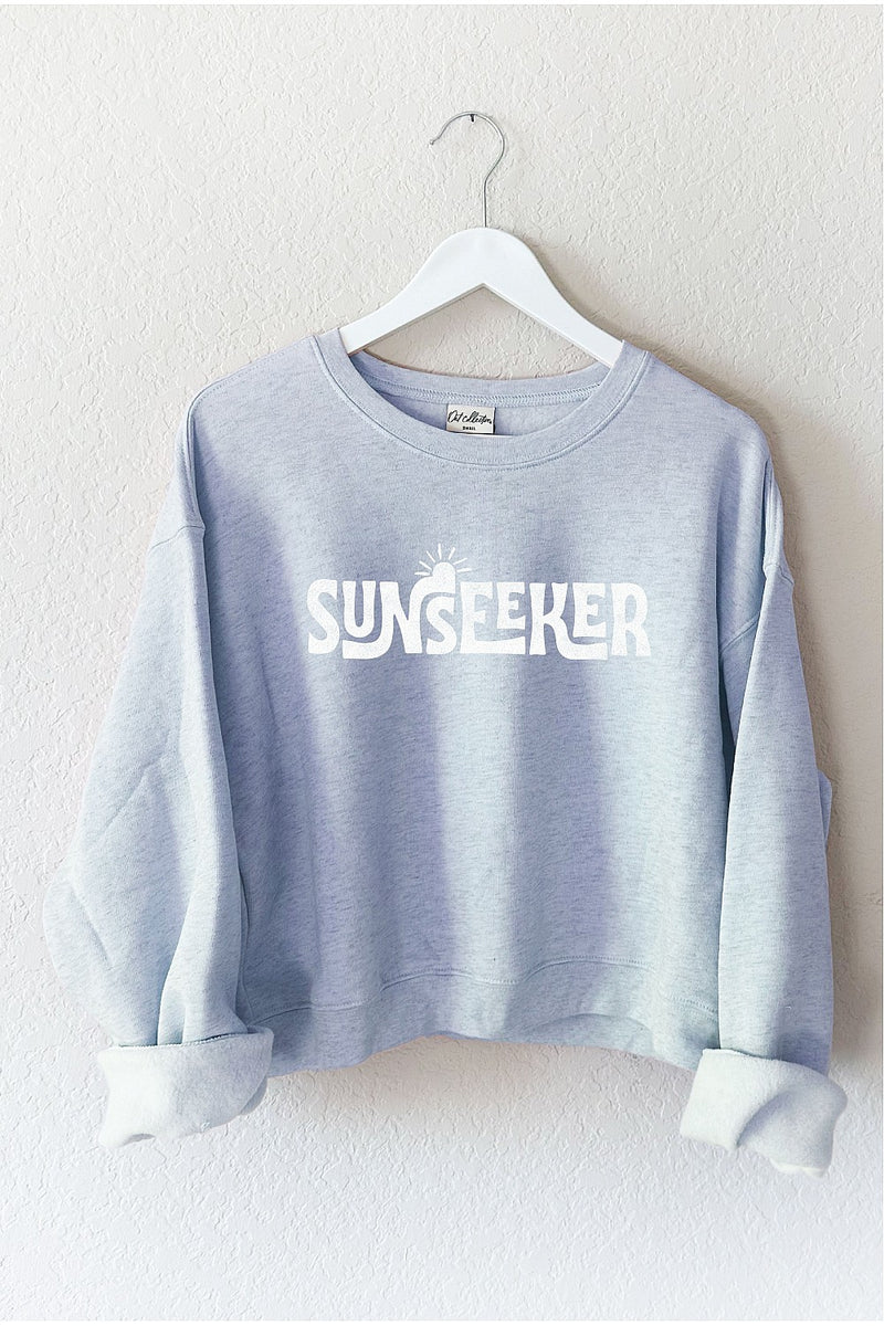 Sunseeker Mid Cropped Graphic Fleece Sweatshirt