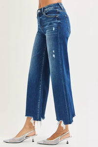 Risen High Rise Crop Wide Leg Jeans