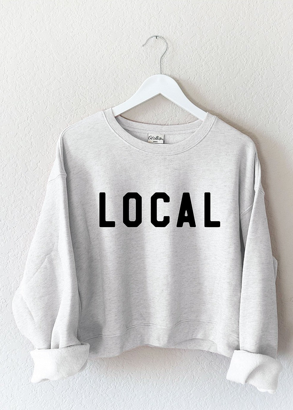 Local Mid Cropped Graphic Fleece Sweatshirt