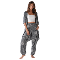 Lotus and Luna Celestial Grey Harem Pants & Kimono Lounge Set