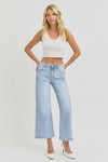 RISEN High Rise Seam Detail Wide Leg Crop Jeans