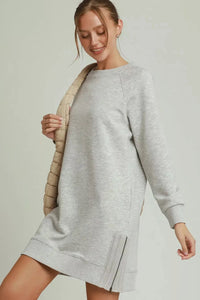 Umgee Side Crochet Zipper Detailed Casual Dress