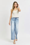 RISEN High Rise Tummy Control Crop Wide Leg Jeans