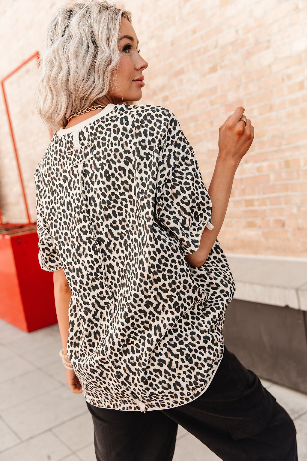 Ampersand Avenue Boyfriend Tee - Layover Leopard